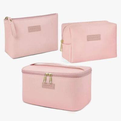 3pcs Cosmetiquera Neceser Estuches De Maquillaje Bolsa Viaje ROSA