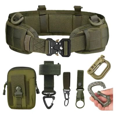 Cinturon Tactico Militar Ajustable Durable 125 Cm 8 pz Verde Militar