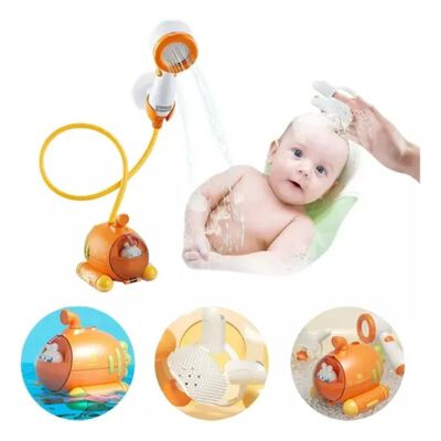 Juguete Regadera Ba&ntilde;o Bebes Naranja