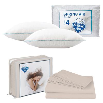S&aacute;banas Matrimonial Spring Air Basic Crema + 2 Almohadas Spring Air Osos