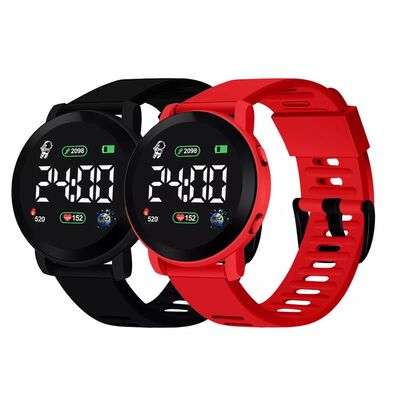 Reloj Led Digital Touch Ni&ntilde;os Ni&ntilde;as Regalo Personajes 2 pcs Rojo/Negro.