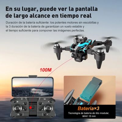 Drone Zll K12max Con Dual C&aacute;mara 8k Negro 2.4ghz 3 Bater&iacute;a