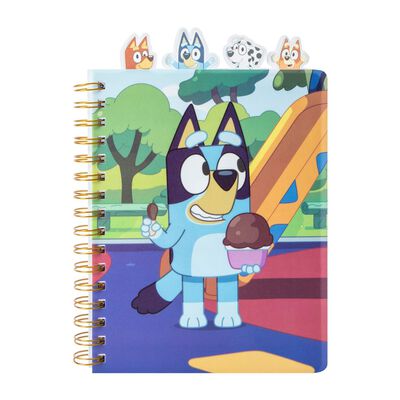 Libreta Cuaderno Diario Bluey Azul Multi Tab Journal Pesta&ntilde;as 9in