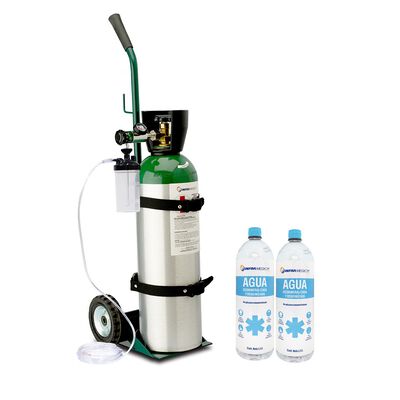 KIT TANQUE OX&Iacute;GENO MEDICINAL OXIVIDA 1725 (SIN CARGA DE GAS)+ 2 AGUAS