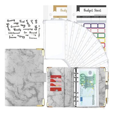 Bolsa De Carpeta De Piel Marmoleo Gris