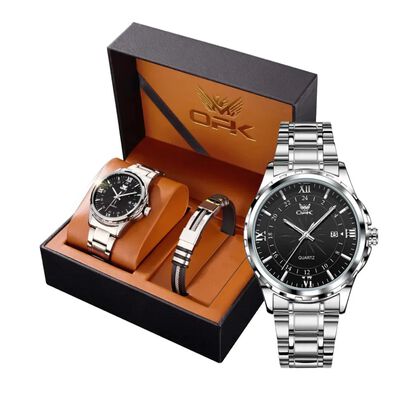 Reloj y Pulsera para Hombre Negro