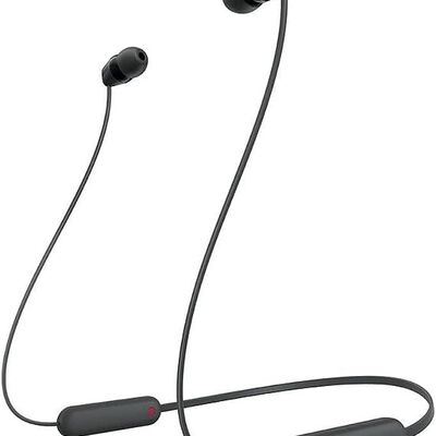 Sony WI-C100 - Aud&iacute;fonos inal&aacute;mbricos intraauriculares con Banda para el Cuello y micr&oacute;fono para Llamadas con Manos Libres, Negro, WIC100/B (Versi&oacute;n Nacional).