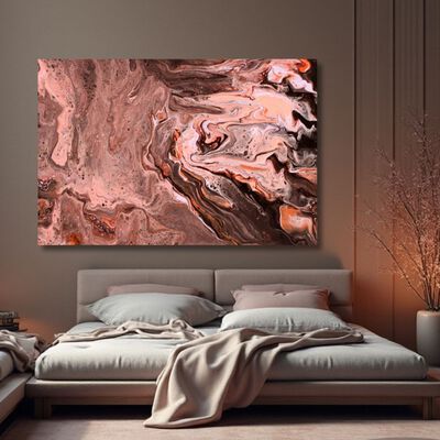 Cuadro Decorativo Abstracto 80x120cm Rio Bronce