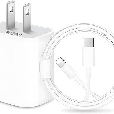 RENDIN 25W Cargador Carga R&aacute;pida para iPhone - Cargador Tipo C con 1.5M Cable Compatible con iPhone 14/13/12/11/X/iPad.