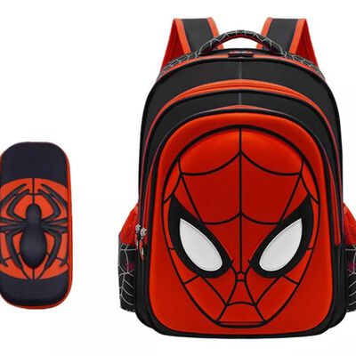 ML Estudiante Mochila Infantil Spiderman Con Estuche L&aacute;pices.