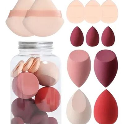 Esponja Maquillaje En Polvo 12 Pcs Beauty Blender Con Caja