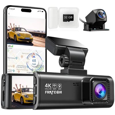 Video&aacute;mara para autom&oacute;vil Fratech 4K+1080P con WiFi y Visi&oacute;n Nocturna