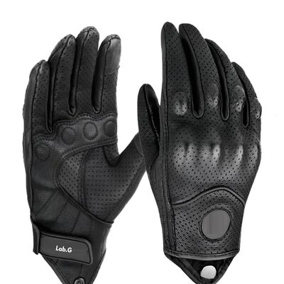 Guantes De Moto 100% Cabra Piel T&aacute;ctil Talla G Con Agujero