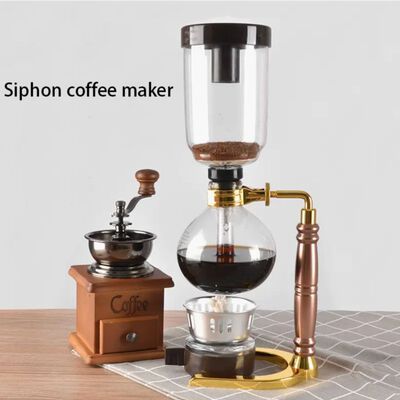 Cafetera Tetera de Sif&oacute;n Infusi&oacute;n Goteo Vidrio Gourmet Elegante 3 tz Estilo Clasico