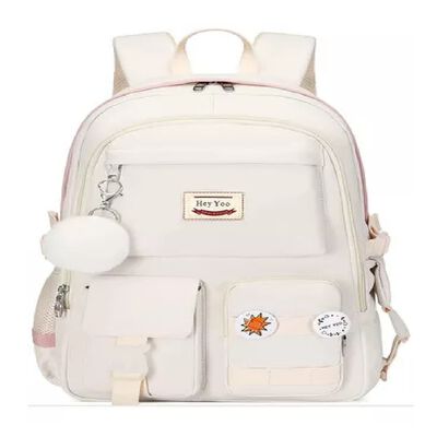M Mochila Para Ni&ntilde;as Adolescentes, Estudiantes De Secundaria Color Blanco.
