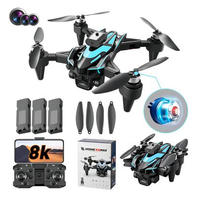Drone Zll K12max Con Dual C&aacute;mara 8k Negro 2.4ghz 3 Bater&iacute;a