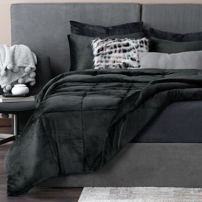 Edred&oacute;n Invernal Cobertor King Size + S&aacute;bana Negro / Gris Oscuro ESQUIMAL