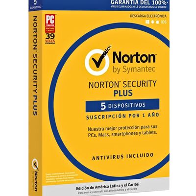 NORTON SECURITY PLUS 5 DISP 1 A&Ntilde;O