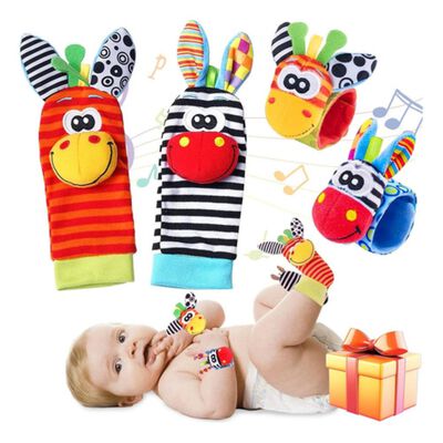 Sonajas Para Bebe Calcetines Juguete Estilo 4 elefantes y changos