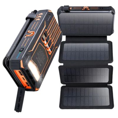 Power Bank Solar Port&aacute;til 36800mah Bater&iacute;a Con Luz 4 Cables