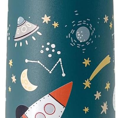Termo Acero Inoxidable para Ni&ntilde;o 16 Oz, EASYTAO T&eacute;rmica de Botella para Agua 500ml con Tapa de Pajita, Taza Termo de Doble Pared a Prueba de Fugas, Caliente Agua Fr&iacute;a o Caliente (Azul).