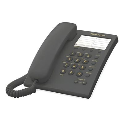 Combo 2 Piezas Tel&eacute;fono Fijo Panasonic KX-TS550MEB Negro con 10 Teclas de Marcaci&oacute;n R&aacute;pida, Montaje en Pared y Remarcado
