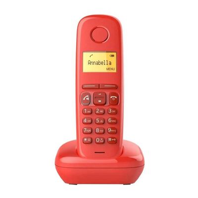 Tel&eacute;fono Inal&aacute;mbrico con identificador de Llamadas Rojo
