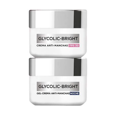 L'or&eacute;al Paris Kit Crema D&iacute;a Y Crema Noche Glycolic Bright