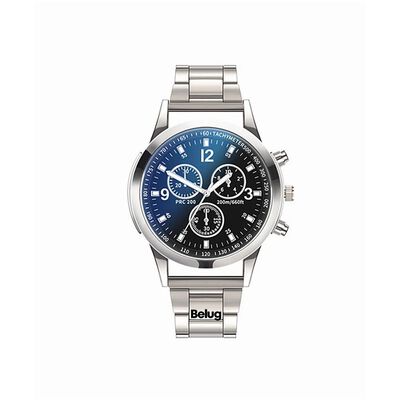 Moda Para Hombre Reloj Nuevo Belug Original Correa Met&aacute;lica Hombre Plata