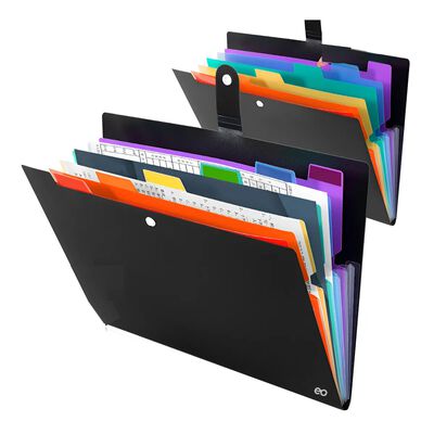 2 Pares Carpeta De Archivos Expandible De 7 Bolsillo
