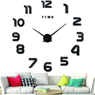 Reloj De Pared Digital 3d Moderno Y Grande De 110 cm Negro.