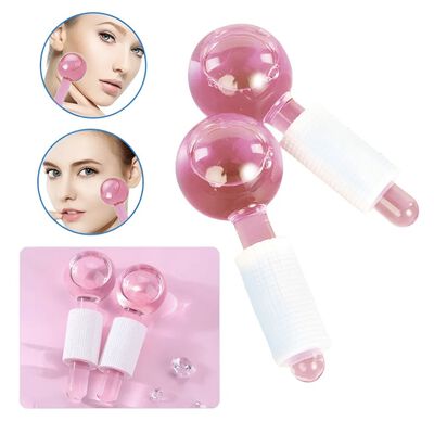 Masajeador Facial Bola Masajeadora Ice Globes Roller Arrugas ROSA