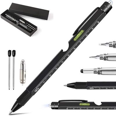A CASAMIEL Pluma Bol&iacute;grafo Multifuncional, Bol&iacute;grafo 9 en 1 con Funci&oacute;n de Luz led/Destornillador/Regla/Nivel/Abrebotellas, Regalo Ideal para Hombres/Pap&aacute;s/Maridos (A-negro) Visita la tienda de CASAMIEL.