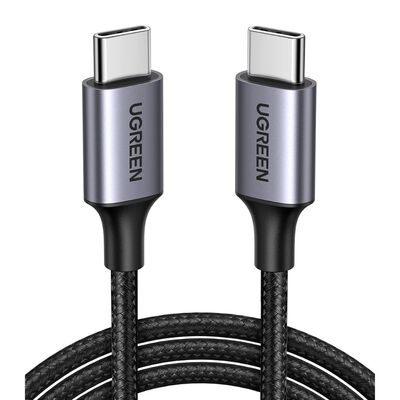 Cable USB-C a Tipo C 60W Ugreen Reversible con Nyl&oacute;n de 2m Negro.