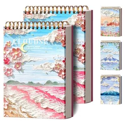 2 pcs A4 Cuaderno De Dibujo 240p Con L&aacute;mina Gruesa Azul Acero