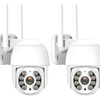 Camara de Seguridad PTZ Wifi para Exteriores Full HD 2MP 1080P 360&ordm; Vision Nocturna Sensor de Movimiento 2 pz
