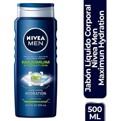 Jab&oacute;n L&iacute;quido Corporal Nivea Men Maximun Hydration 500ml