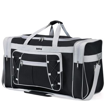 Bolsa De Viaje Port&aacute;til Duradera De Gran Capacidad 65cm Negro y blanco