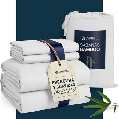 S&aacute;banas King Size De Bamb&uacute; / Bamboo Ultra Suaves Y Frescas Blanco ESQUIMAL.