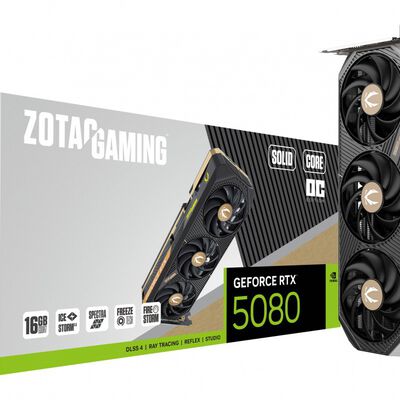 Tarjeta de Video Zotac NVIDIA GeForce RTX 5080 SOLID CORE OC, 16GB 256-bit GDDR7, PCI Express x16 5.0