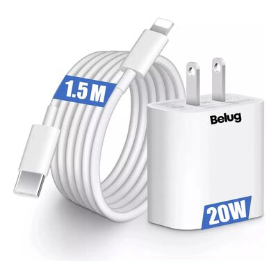 Cargador 20w Carga R&aacute;pida Para iPhone 20w Carga Rapida Tipo C Belug Blanco