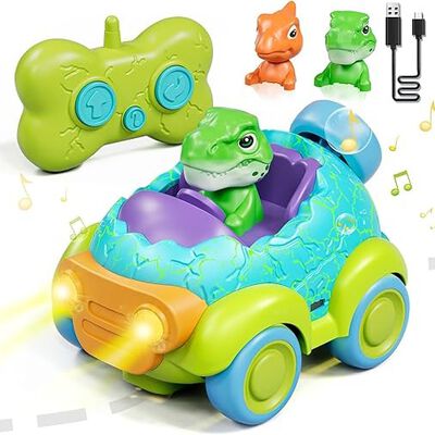 Lehoo Castle Carro Control Remoto, RC Car Dinosaurio, Coche de Control Remoto, Coche de Juguete con M&uacute;sica y Sonido de Juguete, Juguetes de Coche para 3 4 5 a&ntilde;os