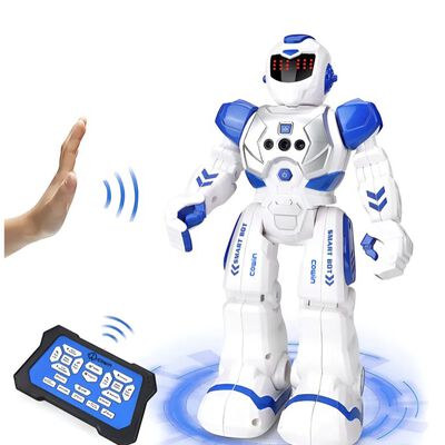 Robot Inteligente de Control Remoto Azul para Ni&ntilde;os, Juguete Rob&oacute;tico Recargable