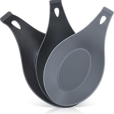 A 3 Piezas Reposabrazos Modernos De Silicona Para Cuchara, Soportes Para Utensilios De Cocina Para Estufa, Material De Calidad Sin BPA, Soporte De Utensilios Para Cucharones, Soporte Para Tapa De Olla.