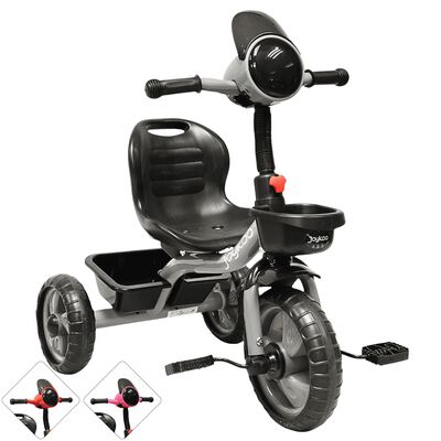 Triciclo para Ni&ntilde;os Torreta con Luz y Sonido Ruedas de Eva Apto a partir de 2 A&ntilde;os Soporta hasta 20 kg - Gris