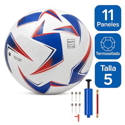 Bal&oacute;n de Futbol Soccer profesional No 5 Copa Am&eacute;rica Termosellado Color Blanco con Bomba de Aire Incluida