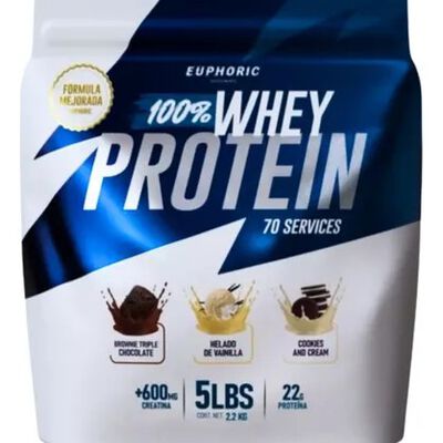 Prote&iacute;na 100% Whey Euphoric 2.2 Kg Adicionada Con Creatina Sabor Vainilla