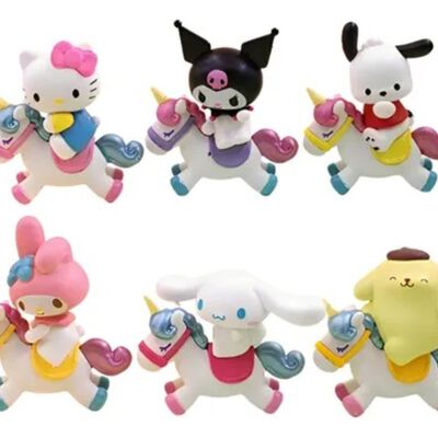 Set 6 Figuras Hello Kitty Kuromi Colecci&oacute;n Colores