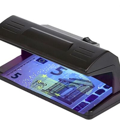 M&aacute;quina de billetes falsos con detector UV de dinero Detector de billetes falsificados para pasaporte, dinero, tarjetas de cr&eacute;dito e identificaciones