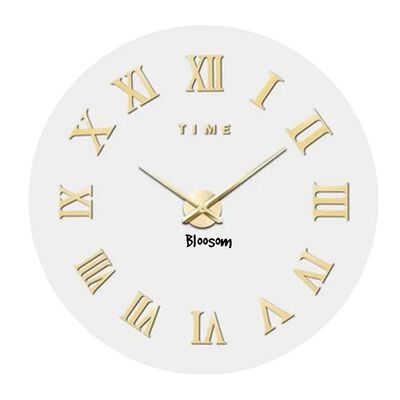 Reloj De Pared 3d De Cuarzo Y Acr&iacute;lico Dorado